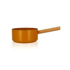 Casserole Ector Induction Aluminium Revêtu Manche En Bois 20 Cm Jaune
