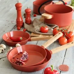 Poêle Ector Induction Aluminium Revêtu Manche En Bois 28 Cm Rouge -Peuyer Magasin 108014 4 2 Poele Ector induction aluminium revetu manche en bois 28 cm rouge Ogo