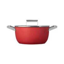 Smeg Faitout Bas Aluminium Antiadhésif 24 Cm Rouge Mat Avec Couvercle Verre Trempé -Peuyer Magasin 133003 1 1 Faitout bas aluminium antiadhesif 24 cm rouge mat avec couvercle verre trempe Smeg