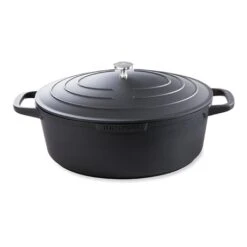 Cocotte Légère Ovale En Fonte D'aluminium 32 Cm 6,5 L Coloris Noir