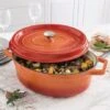 Cocotte En Fonte Orange Ovale 33 Cm 6 L -Peuyer Magasin 213261 0 5 Cocotte en fonte orange ovale 33 cm 6 L Mathon