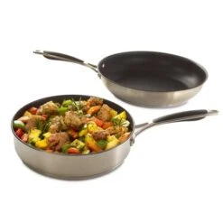 Set Poêle Et Sauteuse Antiadhérentes Inox Excell'Inox 24 Cm