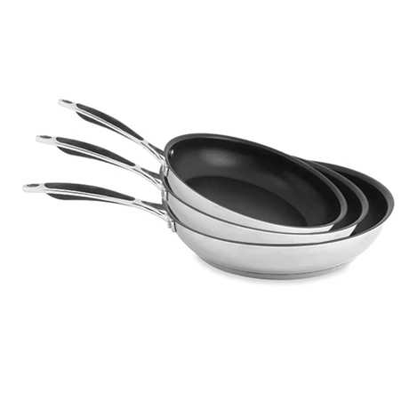 Lot De 3 Poêles Antiadhésives Excell'Inox 20, 24 Et 28 Cm 3 Lot De 3 Poêles Antiadhésives Excell'Inox 20, 24 Et 28 Cm
