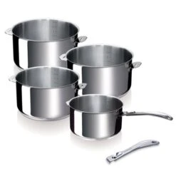 BEKA Set De 4 Casseroles Evolution 14, 16, 18 Et 20cm Et 2 Manches Inox