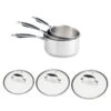 Lot 3 Casseroles Et Couvercles Inox Et Verre Excell'inox -Peuyer Magasin 279119 0 1 Lot 3 casseroles et couvercles inox et verre Excell inox Mathon