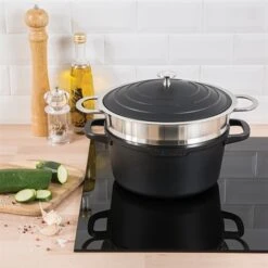 Lot Cocotte Légère Ronde Fonte Aluminium 24 Cm 4,5 L Et Panier Vapeur Multidiamètre -Peuyer Magasin 279166 2 5 Lot cocotte legere ronde fonte aluminium 24 cm 4 5 L et panier vapeur multidiametre Mathon