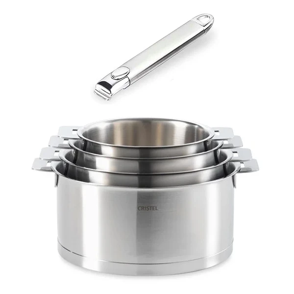 Batterie De Cuisine Casseroles Strate Manche Amovible 14, 16, 18 Et 20 Cm Et 1 Manche 3 Batterie De Cuisine Casseroles Strate Manche Amovible 14, 16, 18 Et 20 Cm Et 1 Manche