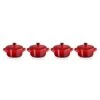 Le Creuset Set 4 Mini-cocottes Céramique 10 Cm Cerise -Peuyer Magasin 303000 0 1 Set 4 mini cocottes ceramique 10 cm Cerise Le Creuset